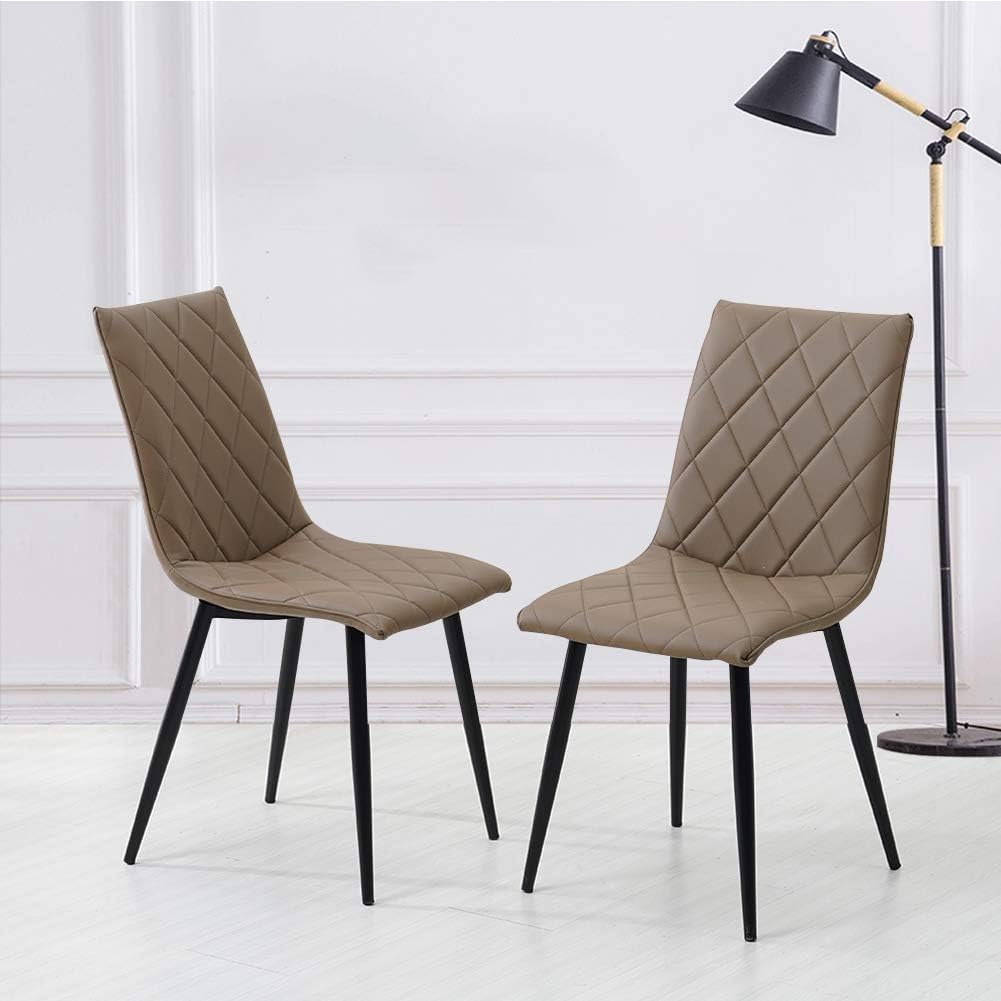 CLIPOP Dining Chairs Set of 2 Kitchen Lounge Chairs with Faux Leather