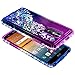 LG Stylo 4 Case, LG Stylo 4 Plus Case, LG Q Stylus w/[Full Cover Tempered Glass Screen Protector], NageBee Glitter Liquid Waterfall Flowing Sparkle Shiny Diamond Girls Cute Case -Purple/Blue