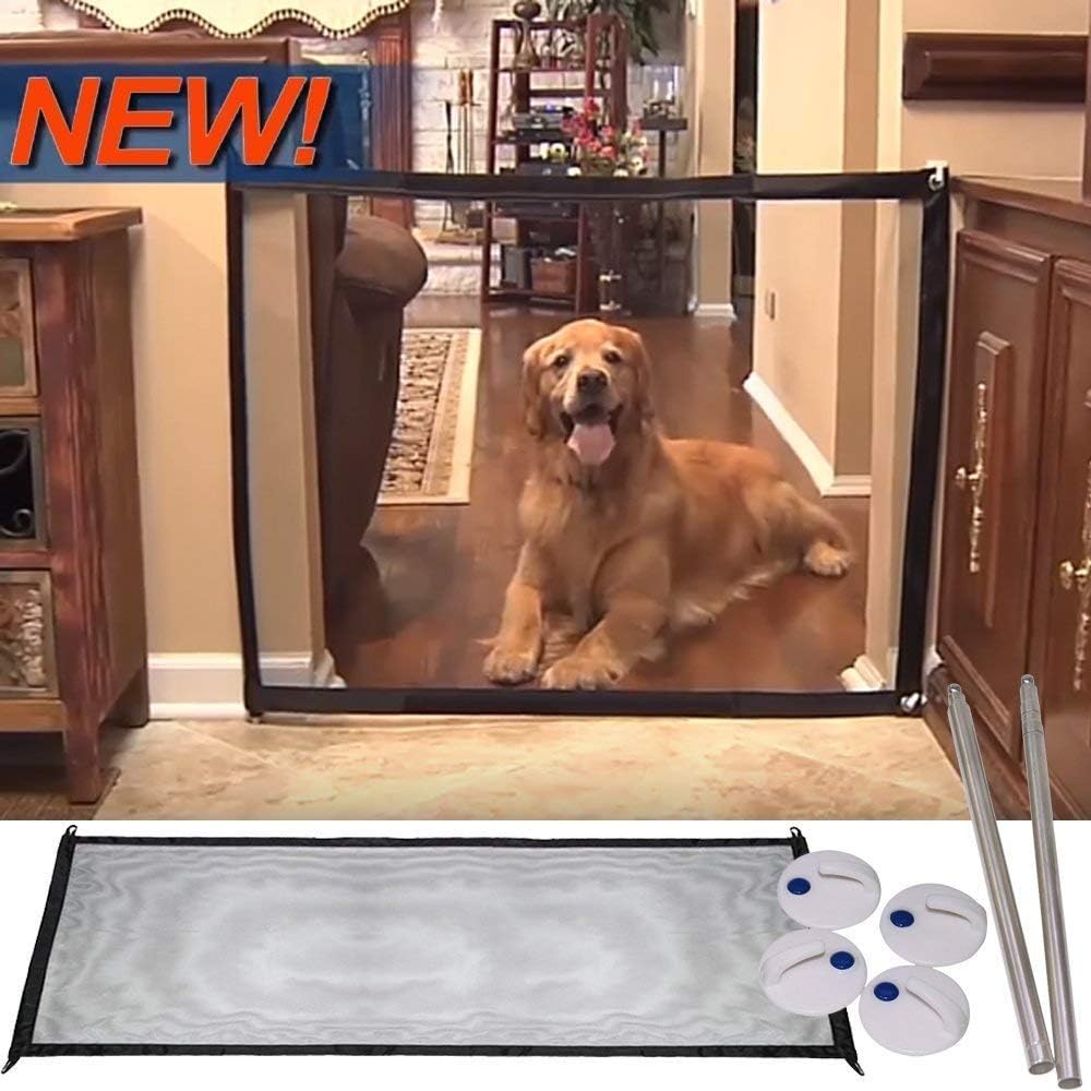 Magic Dog Gate Pet Stair Gate Safe Guard Portable Folding Upgraded Pet