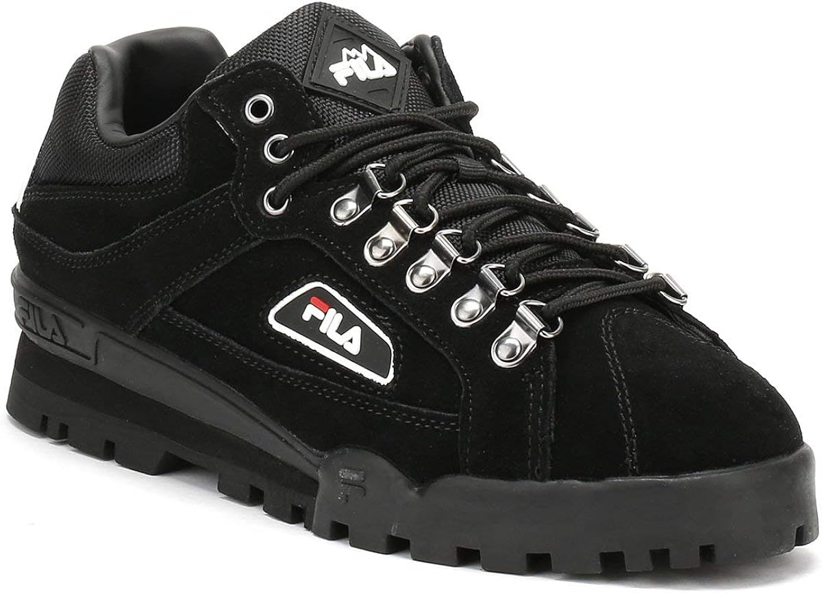 fila black trailblazer leather trainers