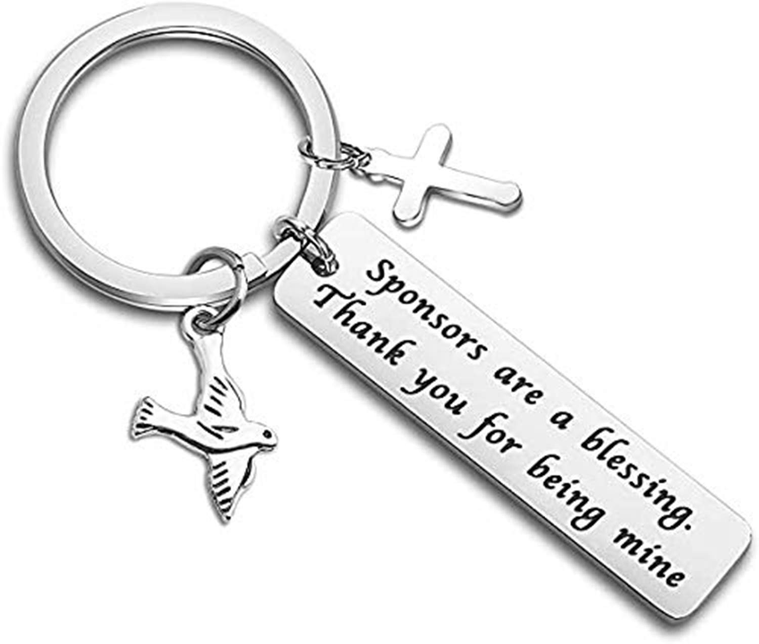 AKTAP Confirmation Sponsor Thank You Gift Catholic Mentor Gift Thank You for Being Mine Keychain Gift for Godparents Godmother (sponsors blessing Keychain)