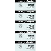 Energizer 393 (309, SR754W, SR754SW) High Drain Silver Oxide Watch Battery. On Tear Strip