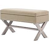 CIMOO Bedroom Storage Ottoman Bench Fabric Upholstered Bed Bench Accent Hallway Bench for End of Bed, Entry, Kitchen, Dining 