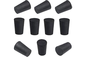 GPJYYDS 10pcs 0# Black Tapered Shaped Solid Rubber Stopper for Lab Tube Stopper Size 13x16x24mm Hole Rubber Stoppers Caps for Gas Can Spout, Heat Sink