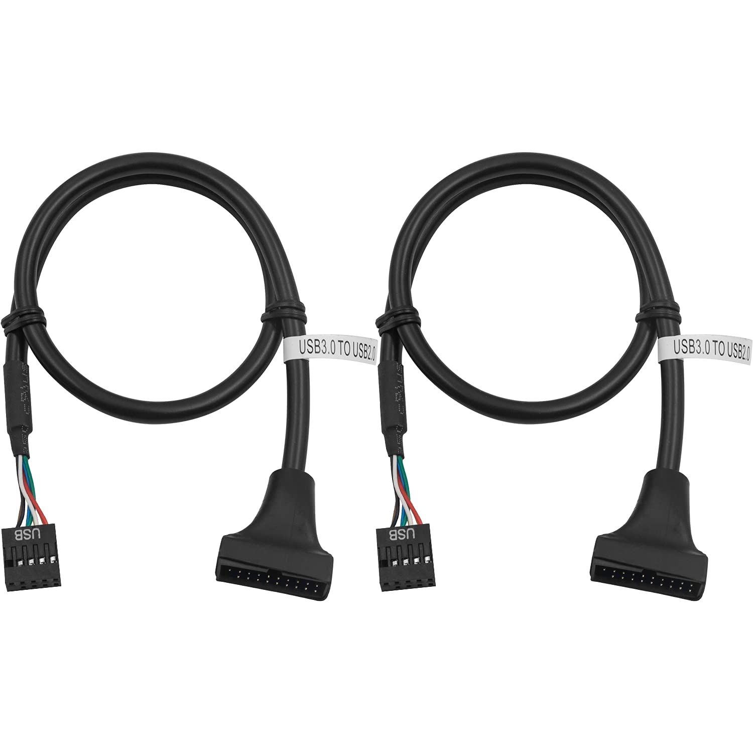Duttek USB 3.0 to USB 2.0 Adapter, 19 Pin Male to 9 Pin Female Motherboard Cable Adapter Converter 50 CM / 19.68 Inch (2-Pack)