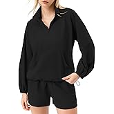 Locachy Women's Lightweight Half Zip Athletic Jacket Stand Collar Sun Protection Workout Pullover Top