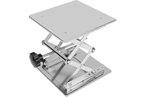 XCD 8 x 8 inch Lab Scissors Jack, 200 x 200 mm Stainless Steel Laboratory Support Jack Platform Lab Lift Stand Table, Expanda