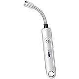 Candle Lighter Electric USB Rechargeable Arc Gas Lighters with LED Battery Display Flexible Long Neck for Cooking Camping BBQ