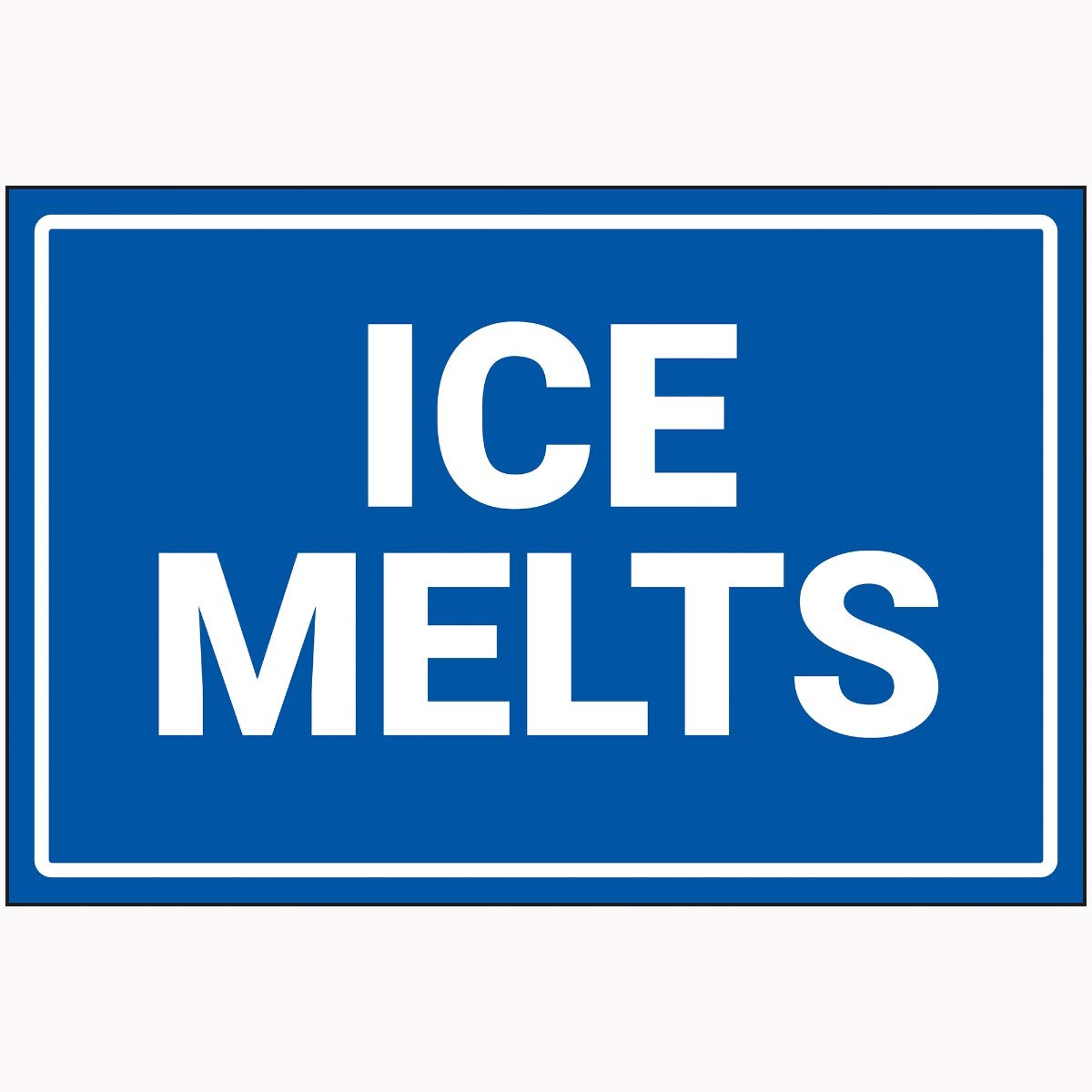 V Safety Ice Melts Sign - 300 mm x 200 mm - Super Strong PETG