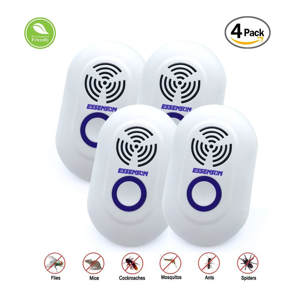 Pest Repeller,Ultrasonic Pest Repellent Plug In with Night Light Eco-Friendly Electronic Pest Control for Insects, Mosquitoes, Cockroaches, Ants, Rodents, Flies, Bugs, Spiders, Mice [4-Pack]