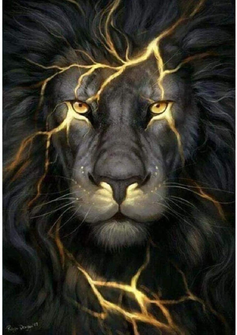 Wooden Jigsaw Puzzle 1000 Pieces，Adult Jigsaw Puzzle Black Lion Leisure Time Home Decoration Creative Art