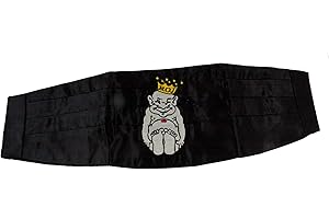 THE QUIET WITNESS 4031963 Royal Order of Jesters Billiken Tuxedo Cummerbund ROJ Embroidered Biliken Book of Plays