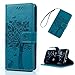 Galaxy S8 Plus Case, YOKIRIN Flip Wallet PU Leather [Kickstand] [Emboss Tree] Magnetic Closure Protective Cover Skin Handbag with Card Slots Detachable Wrist Strap for Samsung Galaxy S8 Plus, Blue