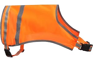 HIADO Dog Reflective Safety Vest High Visibility with Buckle for Walking Running Hiking to Keep Dogs Visible Safe from Cars and Hunting Accidents Orange Medium