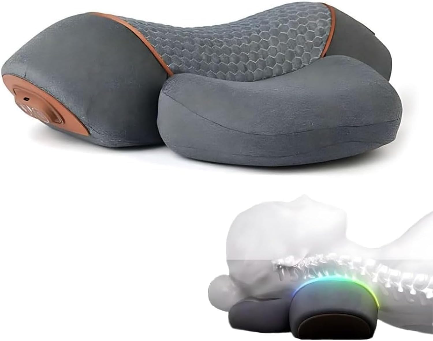 3-in-1 Callixe Thera Pillow Massage Neck Hump Comfort Support for Neck Shoulder Upper Back, Memory Foam Pillows Portable Relaxation for Home Office Travel