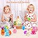 MOMOTOYS 12 Packs Easter Eggs Basket Stuffers Plush Bunnies Plastic Easter Eggs Fillers Kids Party Favors Surprise Easter Eggs Hunt Games Supplies Birthday Gifts Toddler Girls Toys Goodies bags