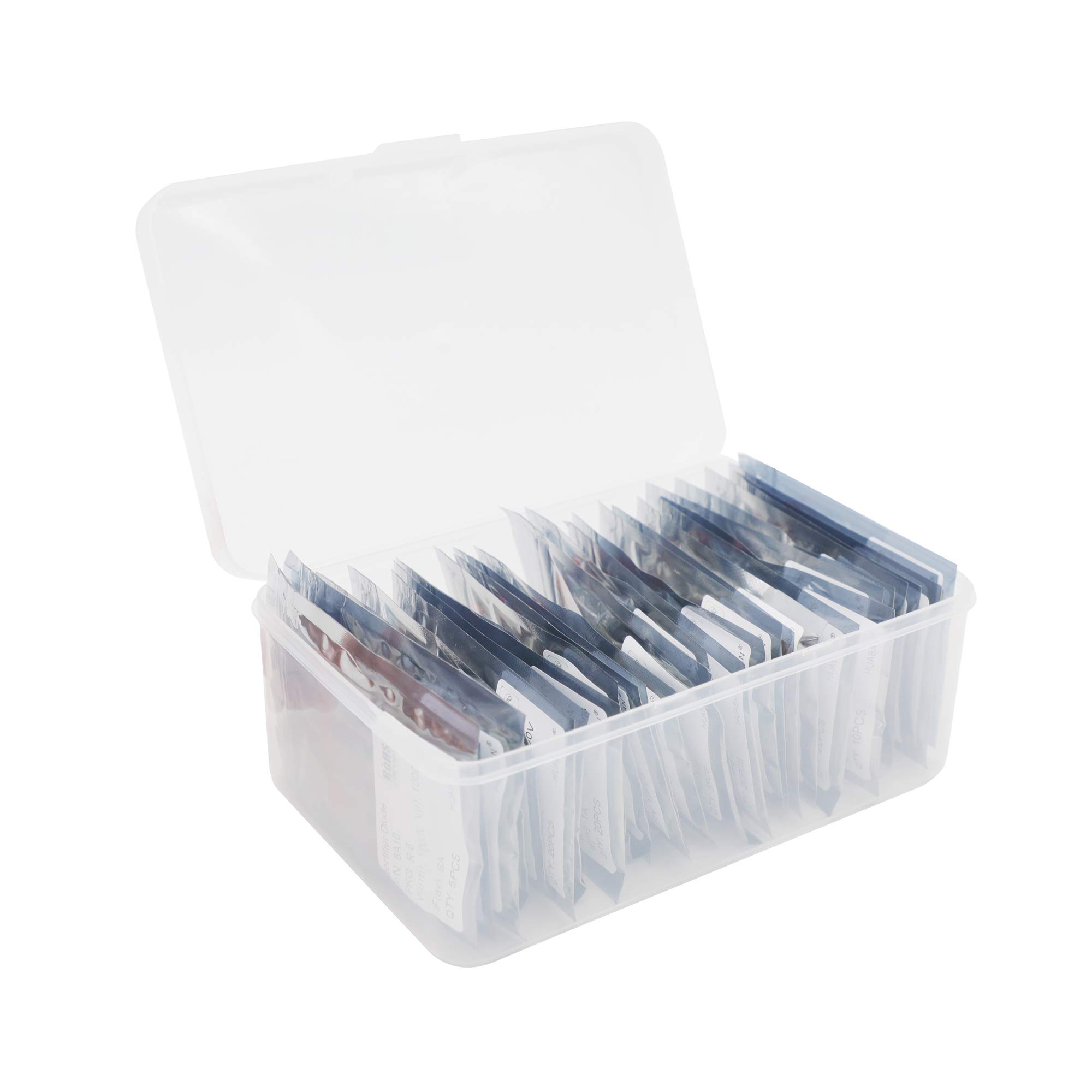 385PCS 30 Values Diode Kit 1N4001 4002 4003 4004 4005 4006 4007 5399 5400 5404 5406 5408 5817 5818 5819 5822 914 4148 5349B 6A10 10A10 HER303 RL207 SR3100 SR5100 SR560 15SQ045 UF4007 FR107 FR207