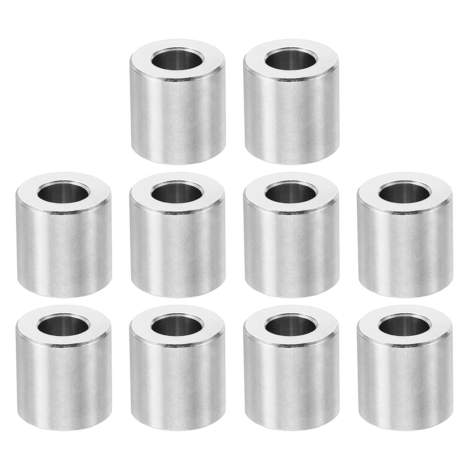 PATIKIL M6 Stainless Steel Spacers, 10 Pcs Metal Spacer Stainless Steel 6.2mm ID x 12mm OD x 12mm L Spacer Screw Standoff Round for 1/4" or M6 Screw Bolts — image 1