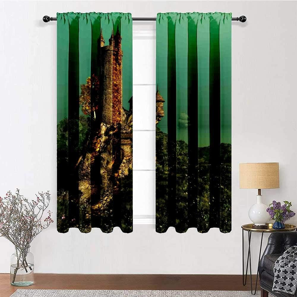 Farmhouse Curtains Medieval Print Window Curtains Tower of