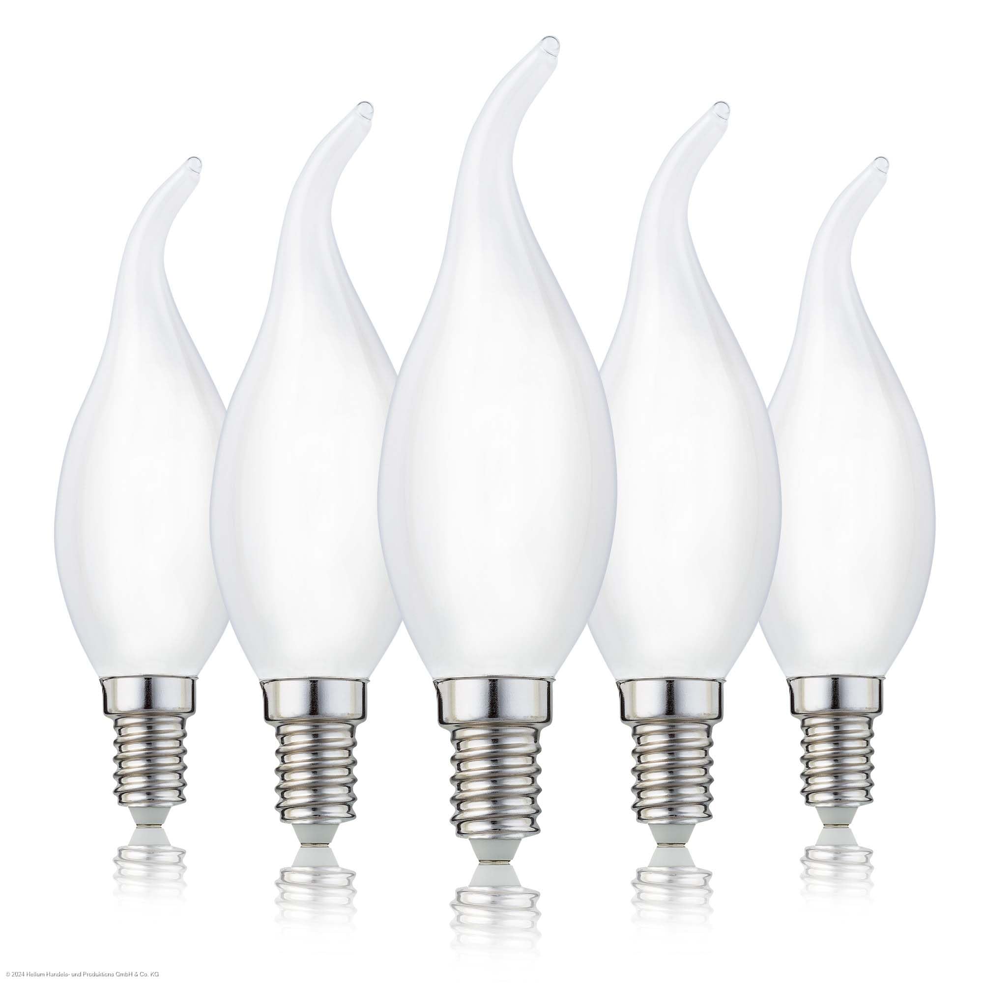 Hellum LED Candle Light Bulb, E14, Warm White, 250 lm, 2.5 W, 2700 K, 5 Pack