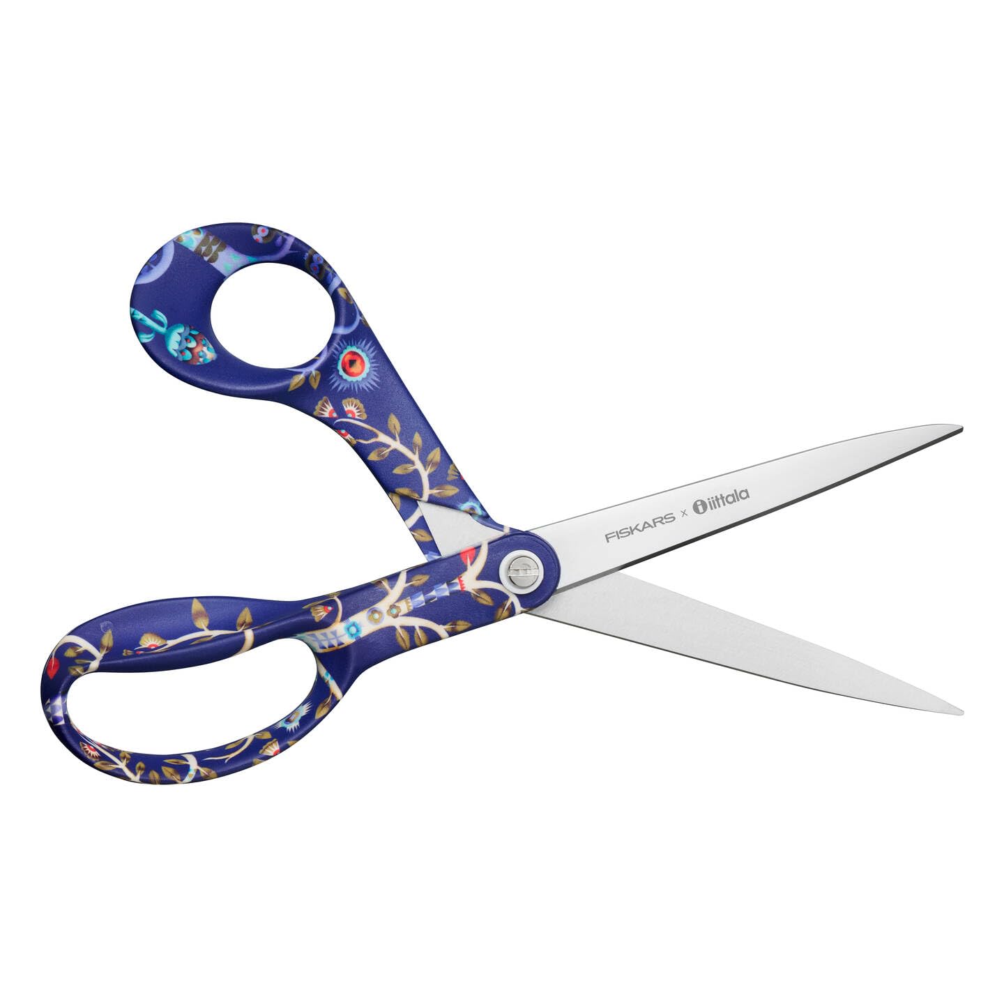 Fiskars X Iittala scissors with Taika design, right-handed, length 21 cm, stainless steel blades, Taika blue , 1071490
