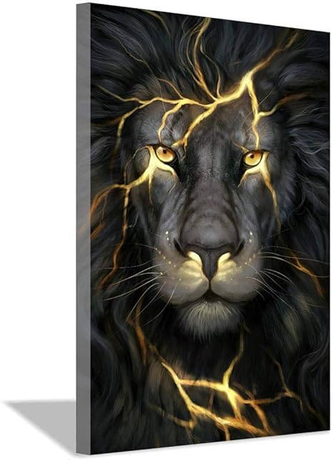 Amazon 溶岩ライオン絵プリントキャンバス壁アート絵画リビングルーム寝室壁画現代の家の装飾壁掛け絵画 ウォールステッカー オンライン通販