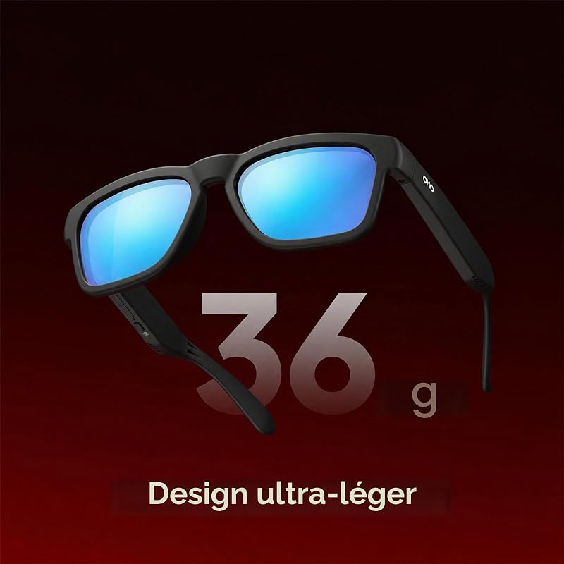 OhO Open Ear Smart Glasses, UV400 Z87.1 Lightweight Bluetooth Sunglasses