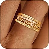 Fezodo Gold Stackable Rings for Women - Dainty 14K Really Gold Plated Cross Stackable Rings Thumb Ring Set Trendy Statement Promise Wedding Bands Engagement Ring for Women