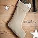 VHC Brands Christmas Holiday Decor-Burlap Natural Tan Stocking, 11