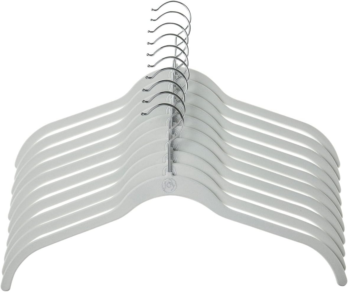 Joy Mangano 10Pc. Huggable Hanger Set for Shirts … (White