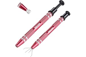 IQIANS 2 Pack Diamond Holder Terp Pearl Claw Grabber Tool Stainless Steel 4 Prongs Pick up Tool Grabber Gem Tweezers for Jewe