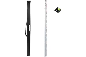KEZERS 16 FT Dual Sided Aluminum Grade Rod - 8ths, 5 Section Telescopic Rod with Carrying Case