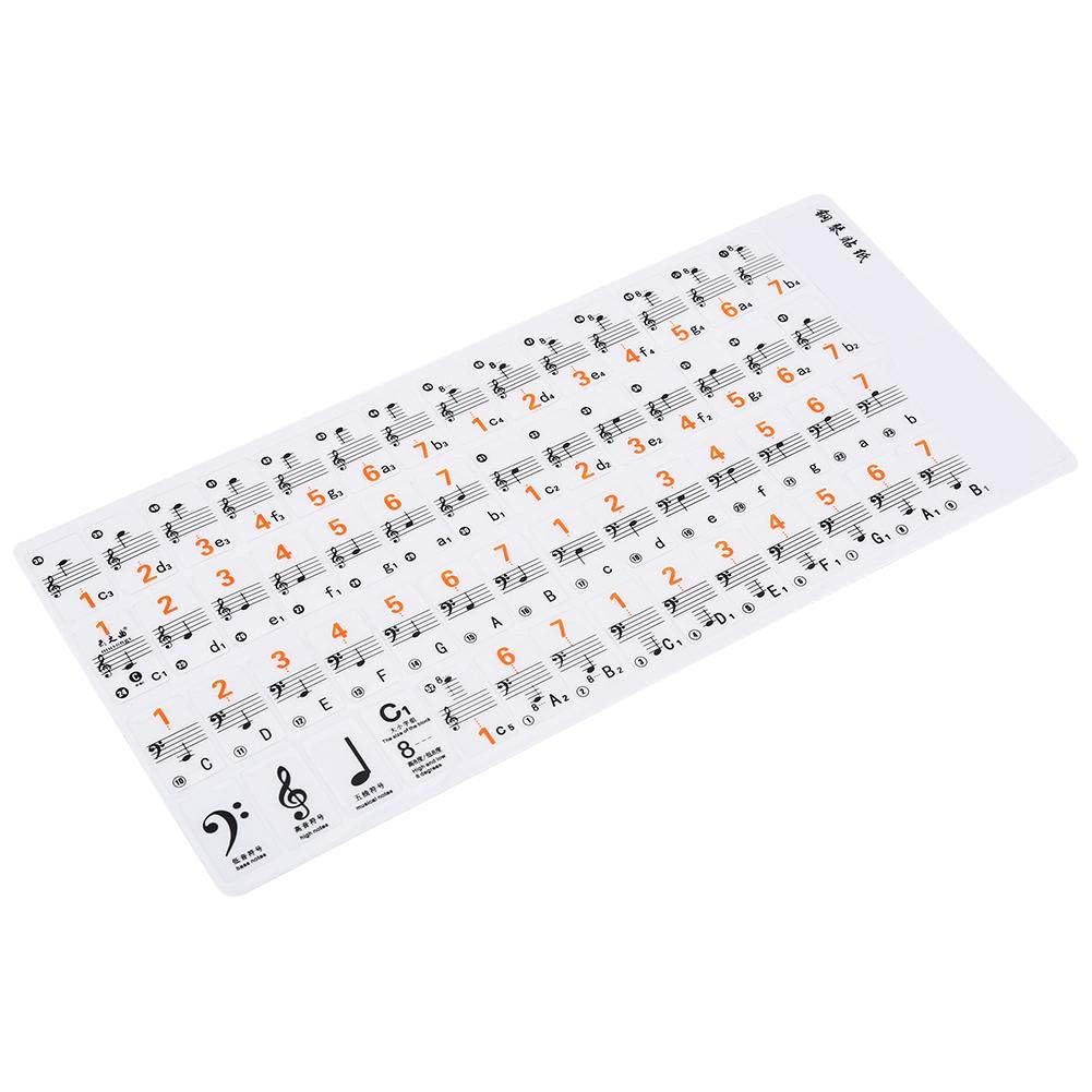 VBESTLIFE Piano Keyboard Stickers for 61/88 Key Piano and Keyboard Music Note Full Set Stickers for White and Black Keys