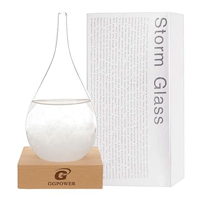 Buy G Ggpower Transparent Drop Shaped Storm Glass Weather Station With Wooden Base Unique Weather Forecast Expert Creative Choice Perfect Home And Office Decoration Small 1 Online In Kazakhstan B08cx9rmt7