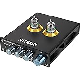 MICNAUX Tube Amplifier 5654W Vacuum Tubes Preamp, HD Stereo Receiver Mini Hi-Fi Power Amp with Volume 3 Band EQ Control for Home Audio Stereo Amplifier Active Speaker