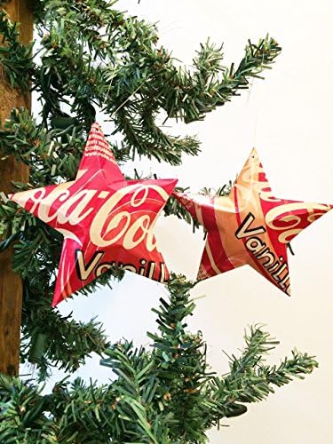 Vanilla Coke Coca-Cola Soda Can Stars, Recycled Aluminum Pop Can Stars, Upcycled Coke Christmas Ornaments