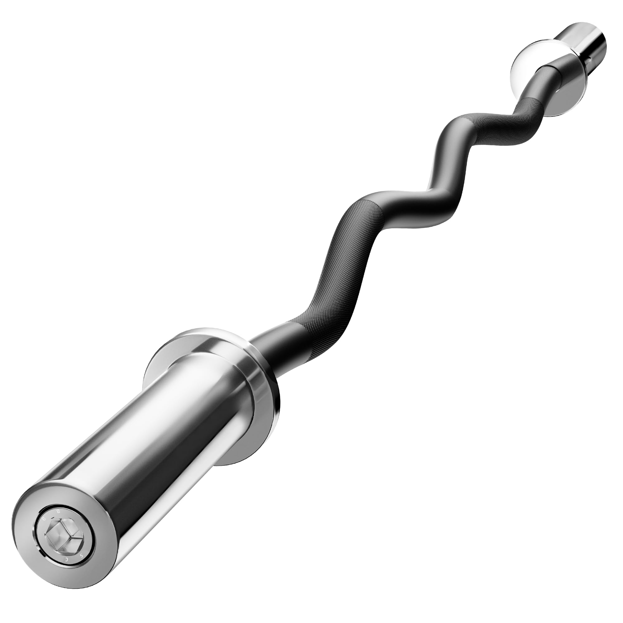 Olympic Barbell EZ Bar Curl Bar 4ft/5ft/7ft for 2 Inch Weight Plates, Perfect for Home Fitness (300lb/330lb/400lb/700lb/1000lb/1500lb) Image