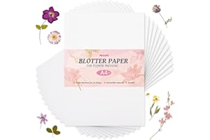 Aboofx 20 Sheets Blotting Paper for Flower Press, Large 21 x 30 cm, A4 Highly Absorbent and Reusable Blotting Paper for Flowe
