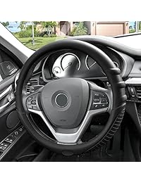 Cubierta para volante FH Group, color rosa, Negro