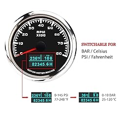 MOTOR METER RACING W Pro Series 85mm 3-3/8" 4 in 1