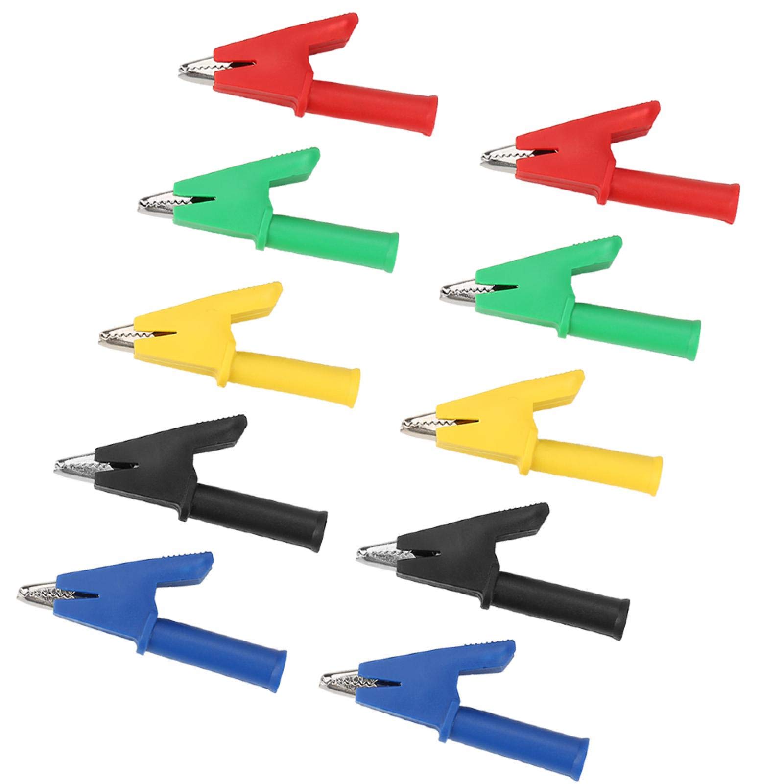 Akozon 10pcs /set P2002 20A 5 Colors 4mm Banana Jack Crocodile Safety Test Clip For Multimeter 380V