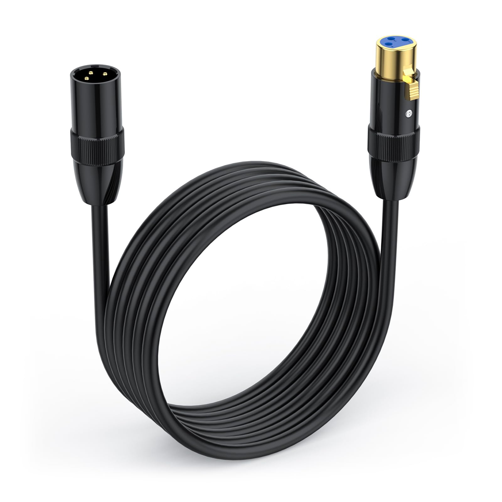 Maxhood XLR Mic Cable1.5m, Short XLR Male to Female Extension Cable, Gold Plated Oxygen-Free Copper Balanced 3 PIN Microphone Cable for Mic Speaker
