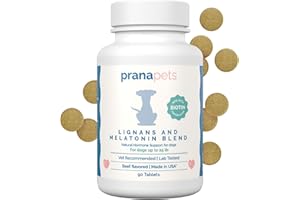 PranaPets Lignans & Melatonin with Biotin Blend Naturally Aids in Relieving Symptoms of Cushing’s in Dogs up to 25 lb | Promote Healthy Balance & Overall Well-Being