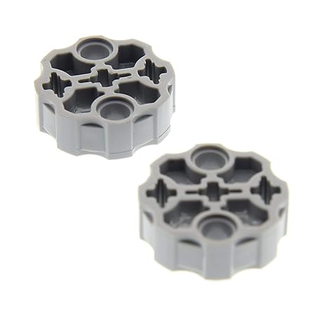 2 x Lego Technic Waffen Trommel hell grau 2 Pin / 3 Achs Löcher Hero Factory Weapon Barrel Technik Star Wars 98585