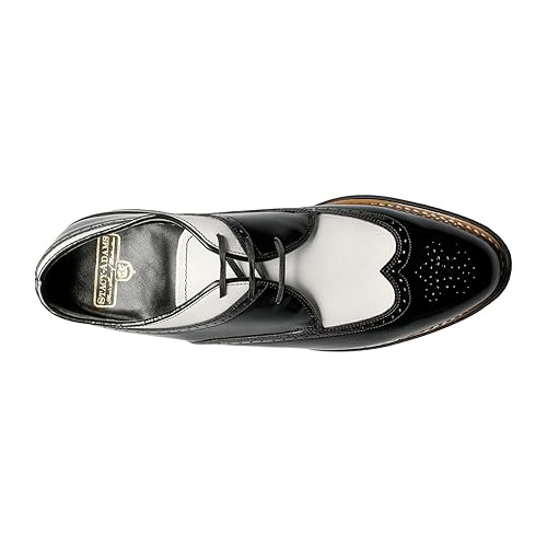STACY ADAMS mens Dayton Wingtip oxfords shoes, Black/White,