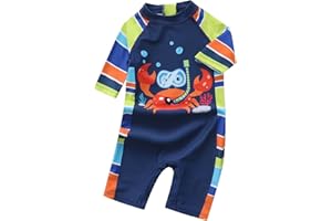 Aisyee Baby Toddler Boys Rash Guard Sunsuits for Boys One Piece Swimsuits Short Sleeve Bathing Suits Beachwear