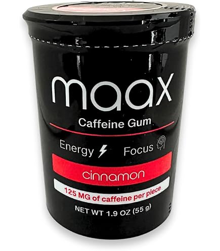 Amazon.com : Maax Caffeine Energy Gum | 125mg of caffeine per