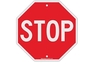 Stop Sign, Street Slow Warning Reflective Signs, 12 x 12 Inches Octagon.040 Rust Free Aluminum, UV Protected and Waterproof, 