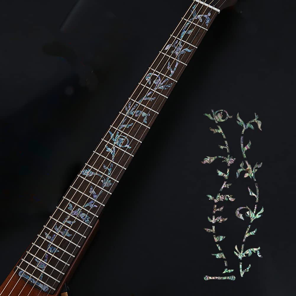 Alnicov Guitar Fretboard Markers Inlay Stickers,DIY Guitar Neck Fretboard Stickers for Bass Acoustic Guitar Electric Guitar,Tree of Life,Abalone Blue