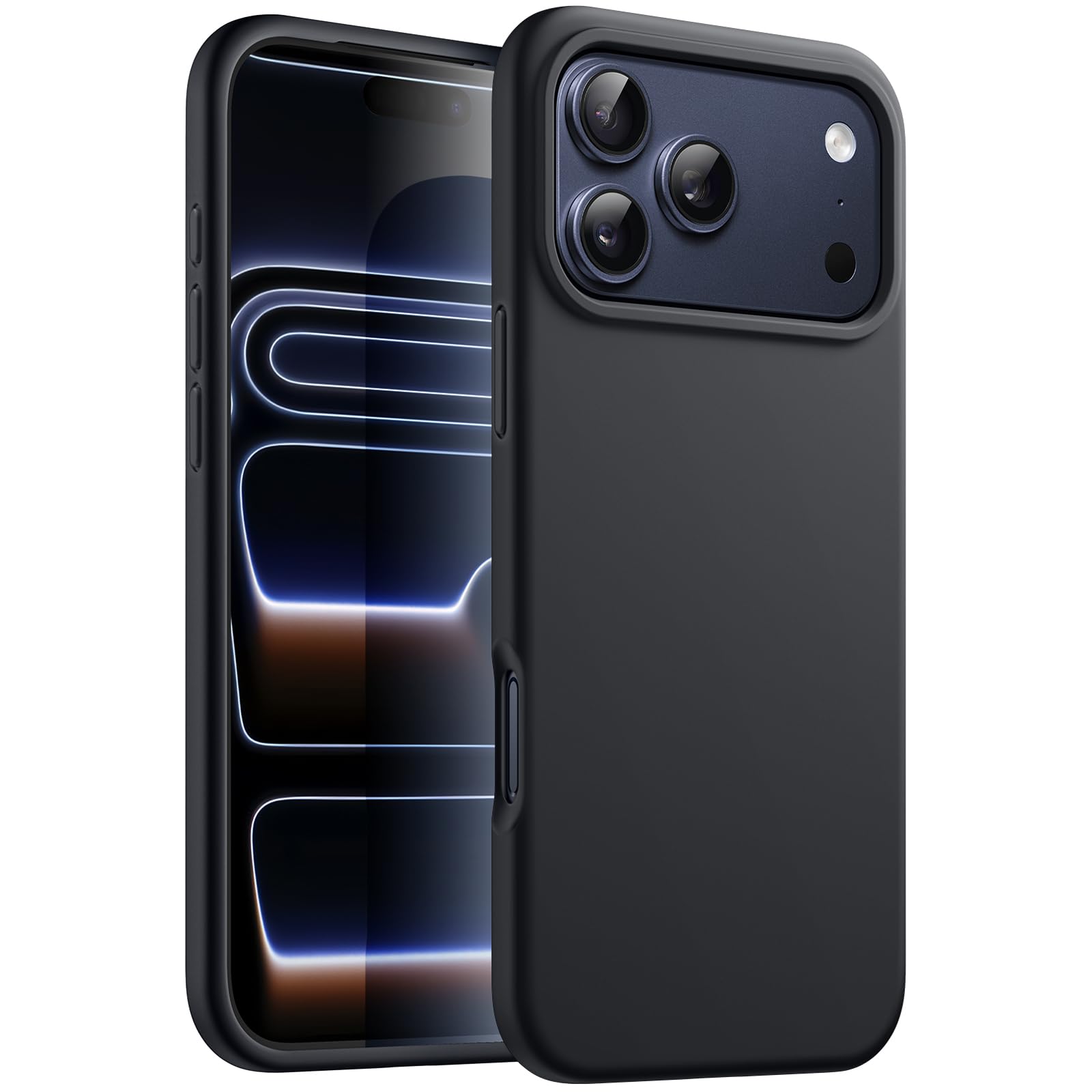 Photo 1 of JETech Liquid Silicone Case for iPhone 17 Pro Max 6.9-Inch, Silky Soft Touch Full-Body Protection, Anti-Scratch Shockproof Phone Cover with Microfiber Lining (Black)